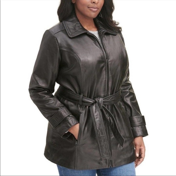 Vintage 80’s Wilsons 100% Leather Trench Coat - Picture 12 of 14